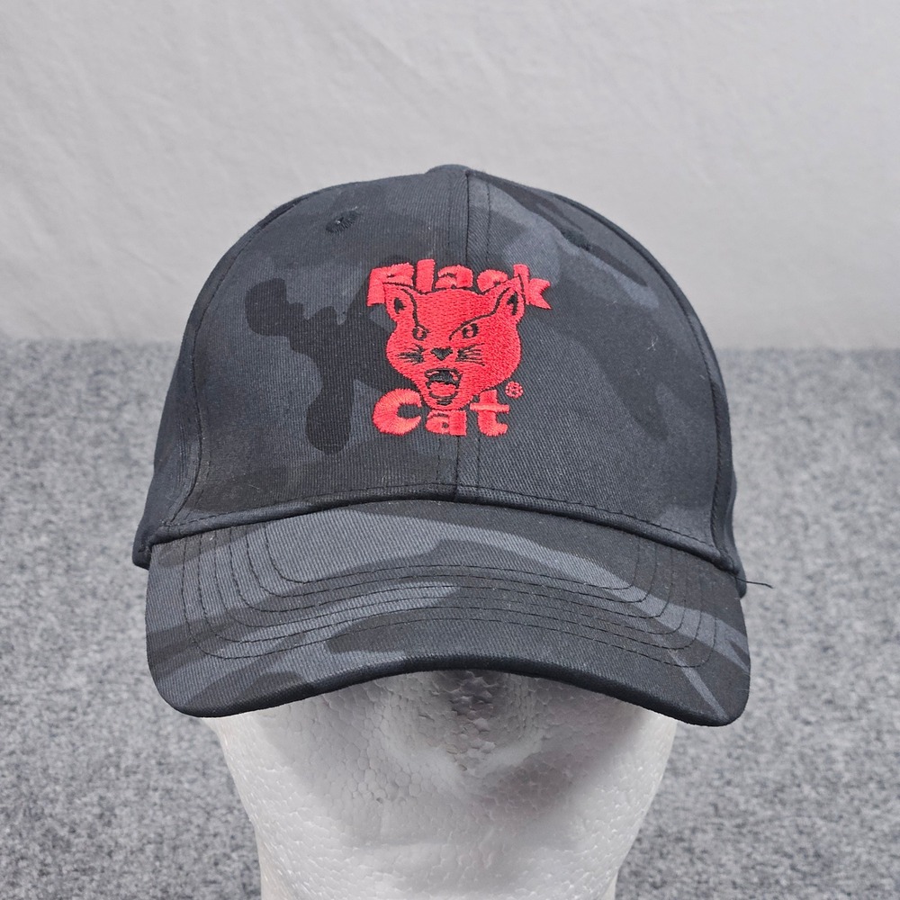 Black Cat Fireworks Hat Mens Cap Camo Logo Snapback Graphic Logo Workwear Summer